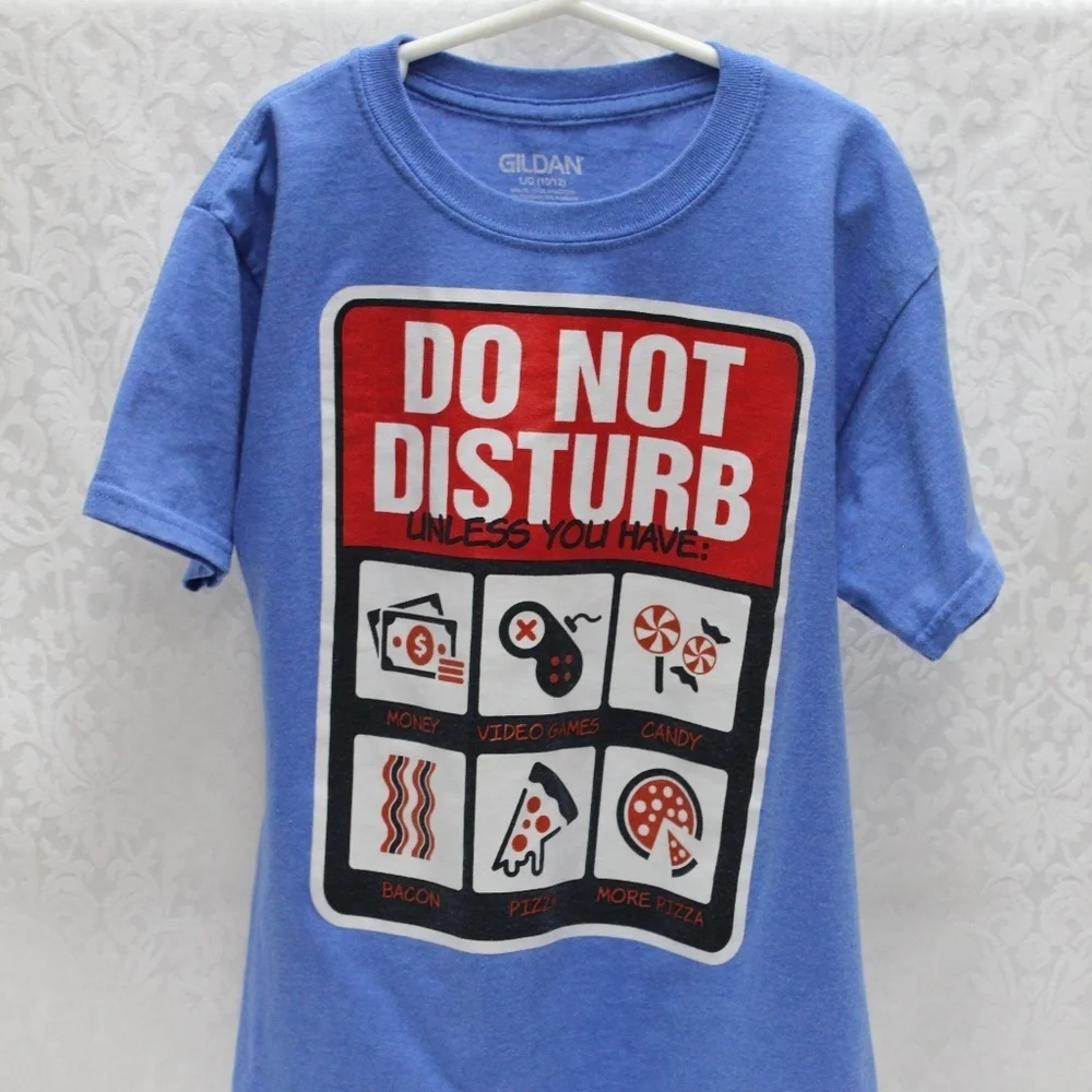 Gildan Blue T-Shirt, Boys Large 10/12